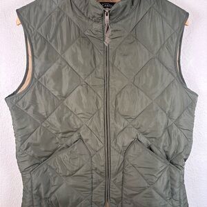 J. Crew Quilted Army Green Walker Vest